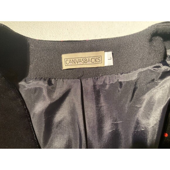 Vintage 90s Velvet Vest 1990s Black Tapestry Boho Hippie Whimsigoth Size Large - Picture 3 of 6